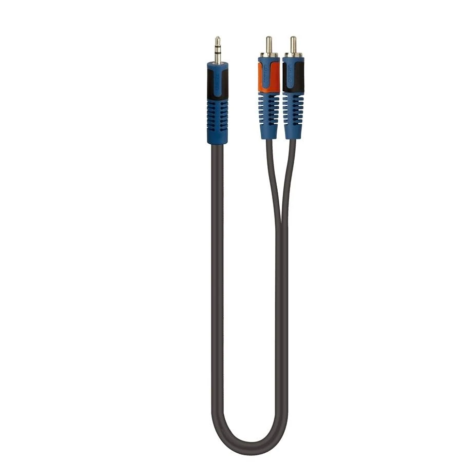 Cable adaptador Mini Plug 3.5 mm estéreo a 2 RCA macho QuikLok - Imagen 2