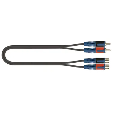 Cable adaptador QuikLok RKSA/180-2 de 2 RCA macho a 2 RCA hembra