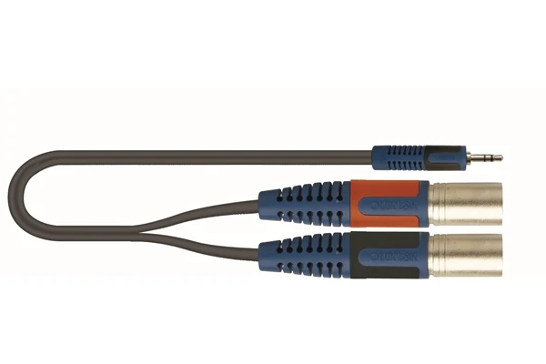 Cable adaptador QuikLok RKSA/192-2 de Mini Plug 3.5 mm a 2 XLR macho