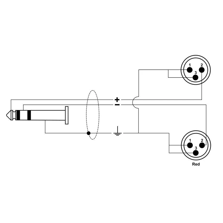 Cable adaptador QuikLok RKSA/192-2 de Mini Plug 3.5 mm a 2 XLR macho - Imagen 3