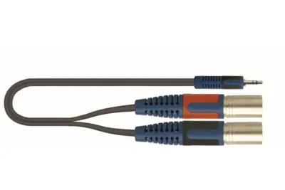 Cable adaptador Mini Plug 3.5 mm estéreo a 2 XLR macho QuikLok