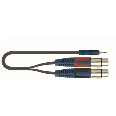 Cable adaptador Mini Plug 3.5 mm estéreo a 2 XLR hembra Quiklok
