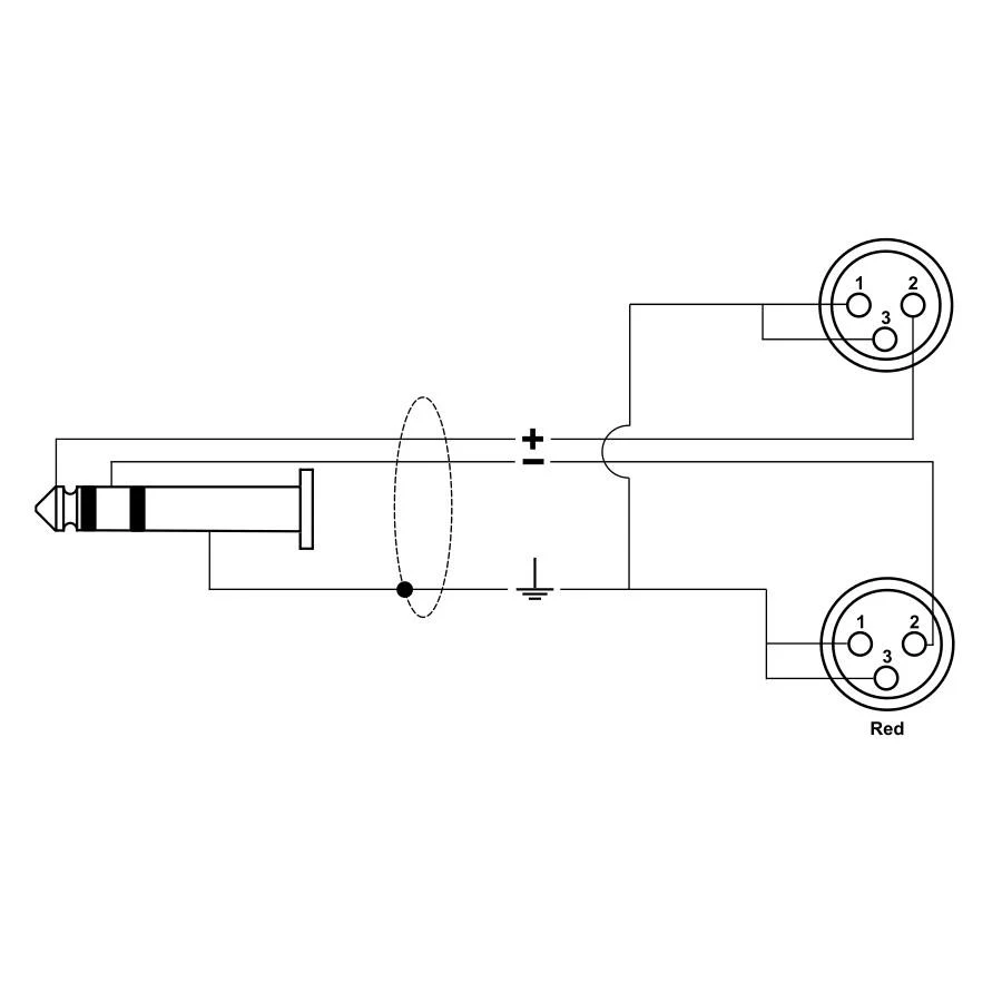 Cable adaptador Mini Plug 3.5 mm estéreo a 2 XLR hembra Quiklok - Imagen 3