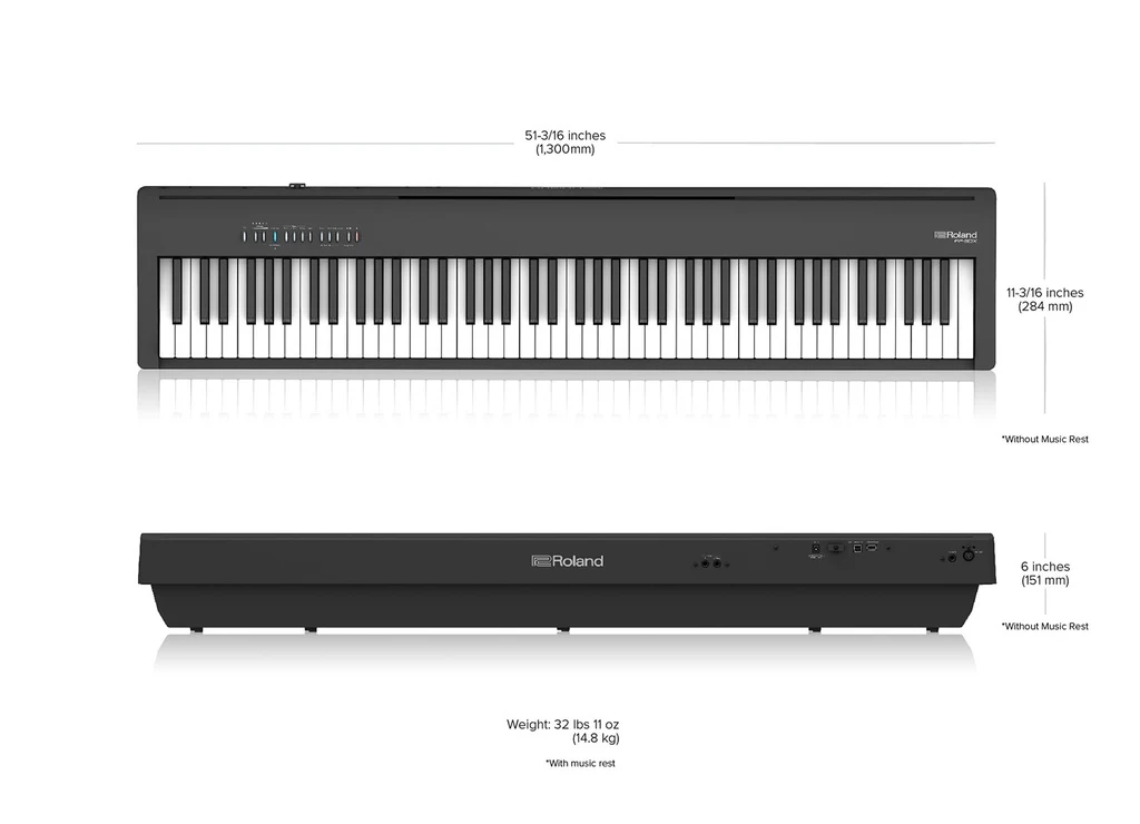 Piano Digital Portátil Roland FP-30X de 88 Teclas - Negro - Imagen 4