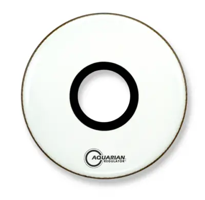 Parche de Bombo Aquarian Regulator Portado 20″ – Blanco Brillante