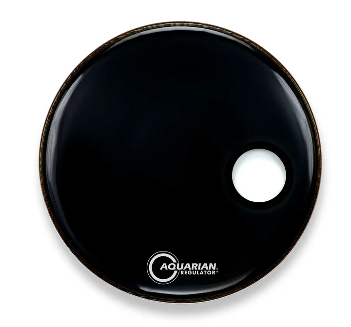 Cabezal Resonante para Bombo Aquarian Regulator 20" (Brillo Negro)