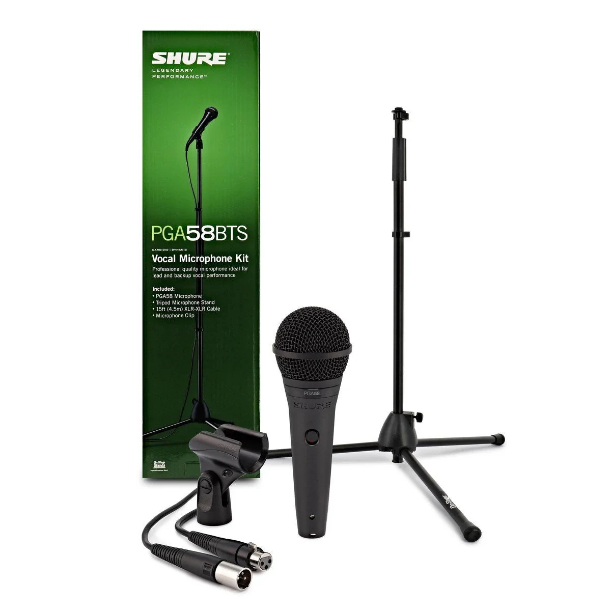 Kit de micrófono Shure PGA58 con cable y atril