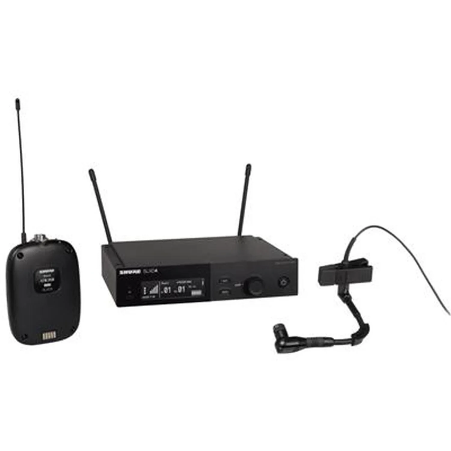Sistema Inalámbrico Digital Shure SLXD14 con Micrófono Beta 98H para Instrumentos de Viento