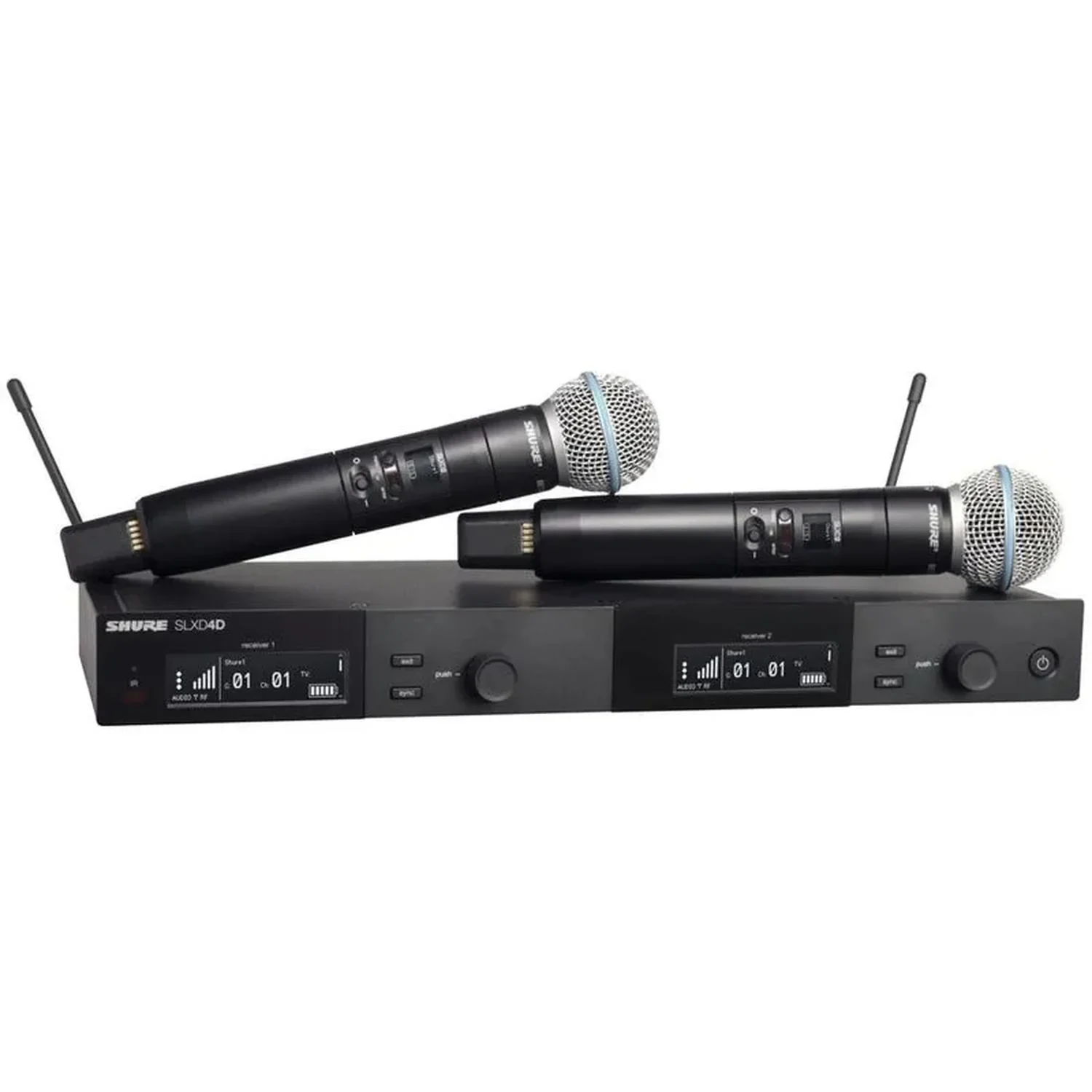 Sistema inalámbrico digital Shure SLXD24D con dos micrófonos de mano Beta 58