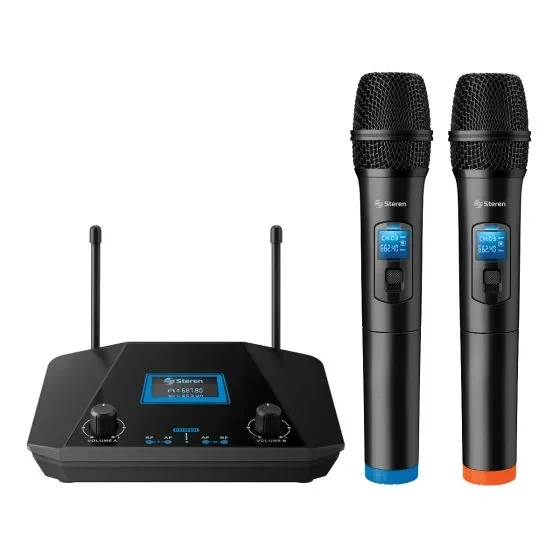 Sistema de micrófonos inalámbricos Steren WR-809 UHF