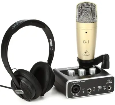 Sistema de Grabación Behringer UM2, HPS5000 y C-1