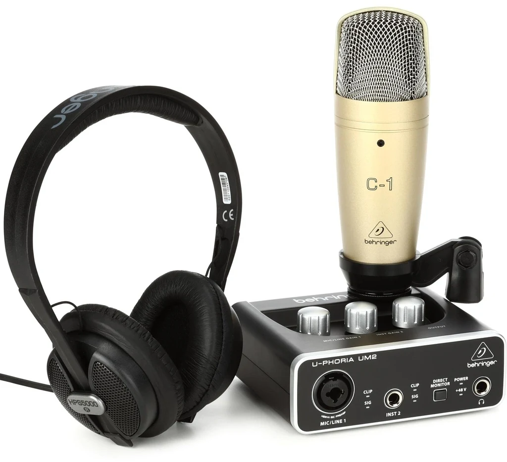 Sistema de Grabación Behringer UM2, HPS5000 y C-1