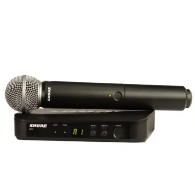 Sistema Inalámbrico con Micrófono de Mano y Receptor Shure BLX24/SM58