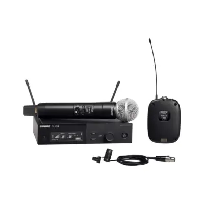 Sistema inalámbrico digital con micrófono de mano y solapa Shure SLXD124/85M