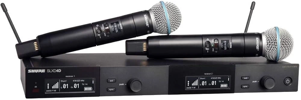 Sistema Inalámbrico Digital Doble Shure con 2 Transmisores SLXD24D/B58-G58
