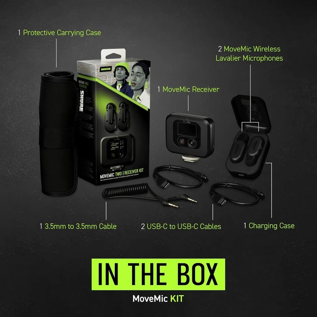 Sistema inalámbrico MoveMic Two Kit SHURE MV-TWO-KIT - Imagen 7