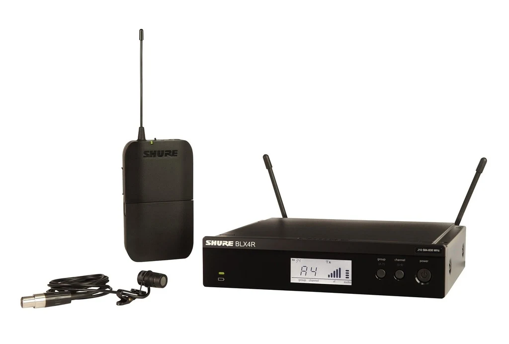 Sistema Inalámbrico Shure con Micrófono de Solapa y Receptor para Rack BLX14R/W85