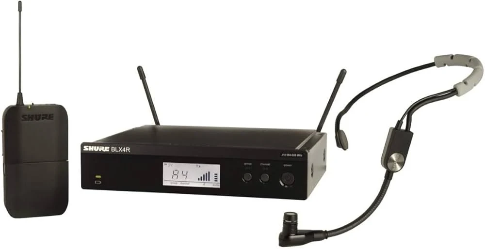 Sistema inalámbrico Shure con micrófono de diadema SM35 y receptor para rack BLX14R