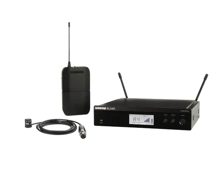 Sistema Inalámbrico Shure con Micrófono de Solapa WL185 y Receptor para Rack