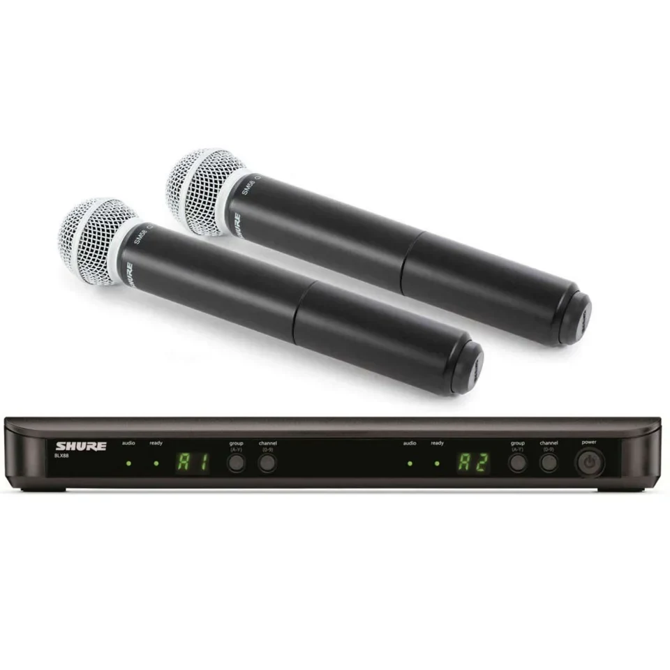 Sistema Inalámbrico Shure BLX288/SM58 con Dos Micrófonos Vocales