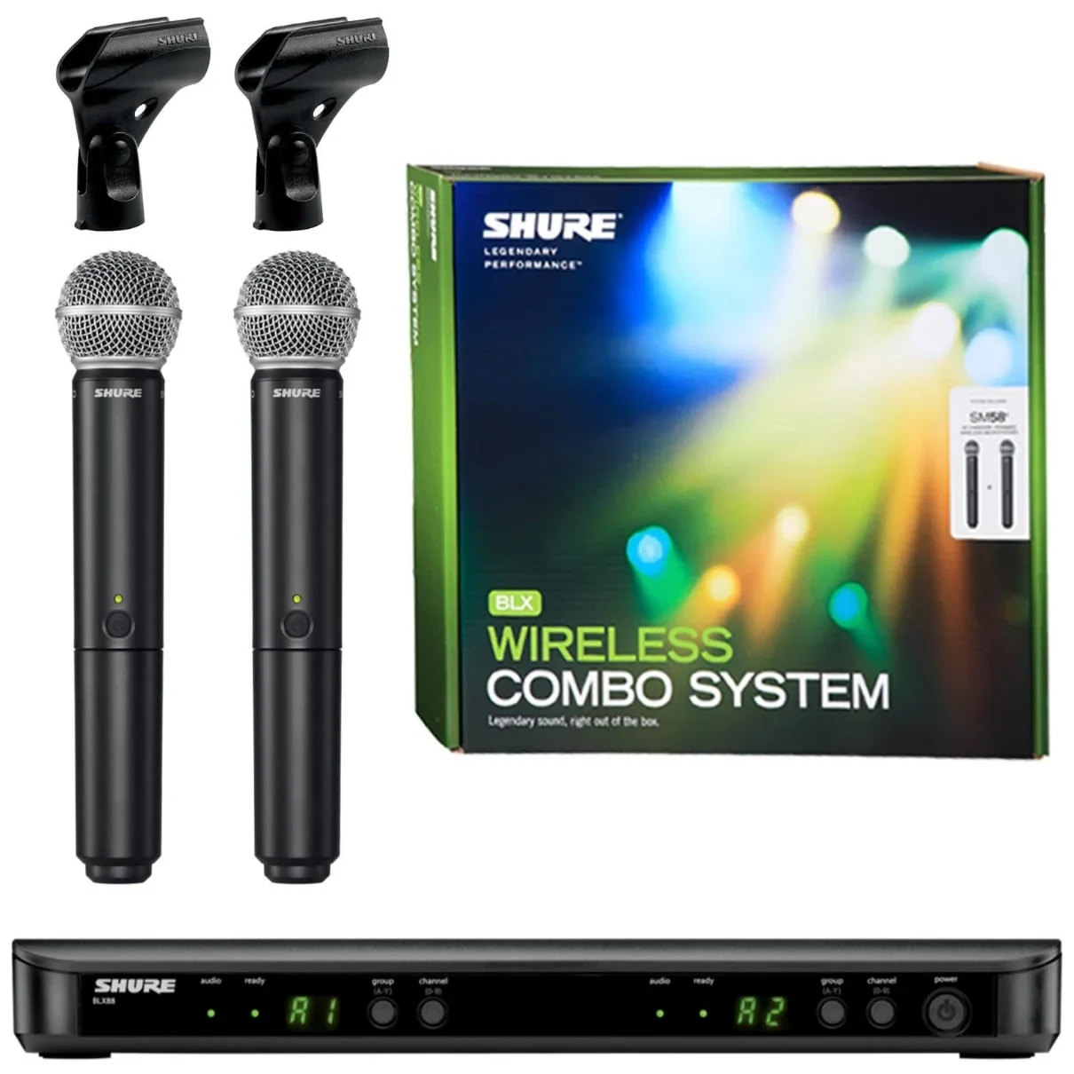 Sistema Inalámbrico Shure BLX288/SM58 con Dos Micrófonos Vocales - Imagen 2