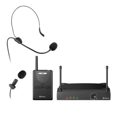 Sistema Inalámbrico UHF Steren de Solapa y Tipo Diadema WR-804UHF