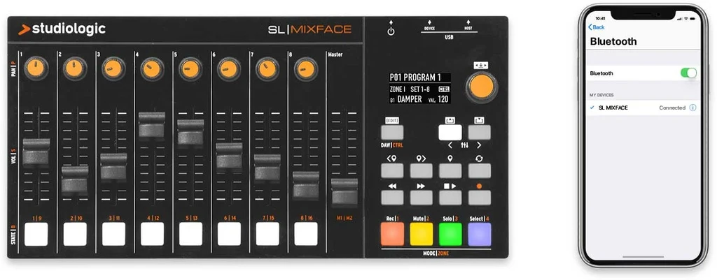 Controlador MIDI/USB Bluetooth StudioLogic SL Mixface - Imagen 3