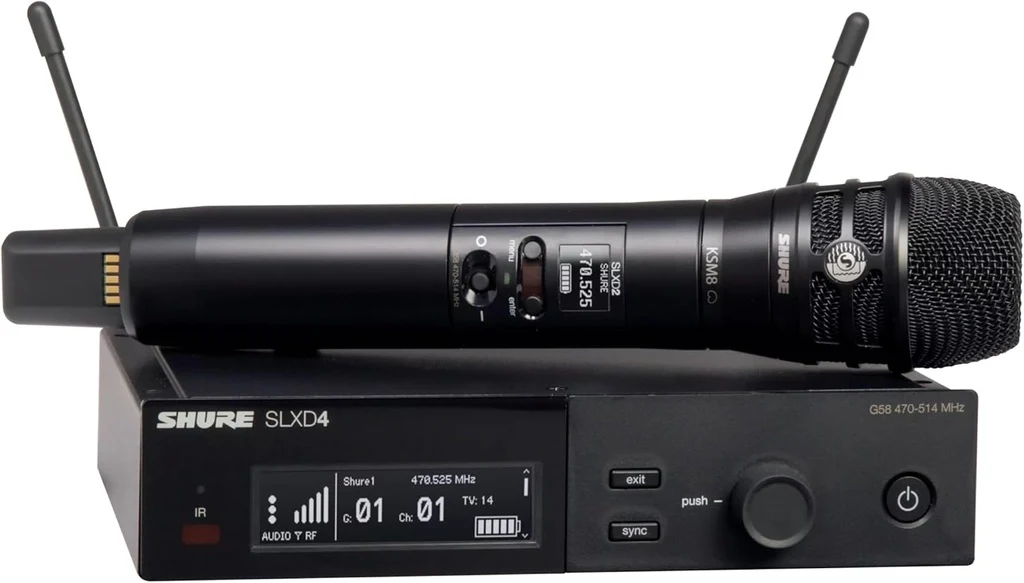 Sistema Inalámbrico Digital Shure SLXD24 con Transmisor SLXD2 y Cápsula KSM8