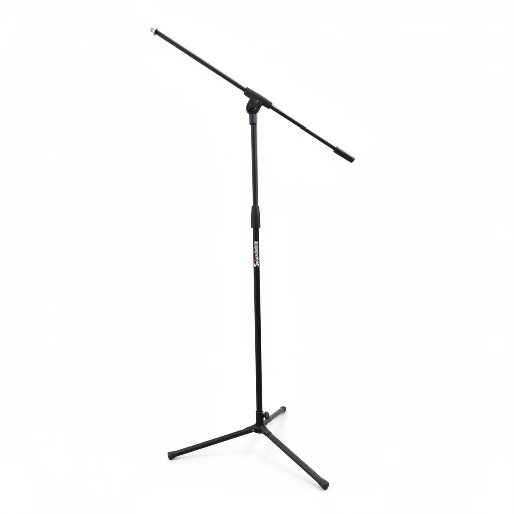 Base de trípode para micrófono con boom