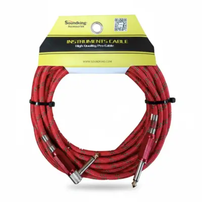 Cable para instrumento tipo plancha color rojo en L 3m