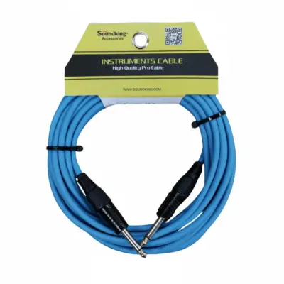 Cable para instrumento ultra flexible plug a plug 6.3 mm 4.6 m color azul