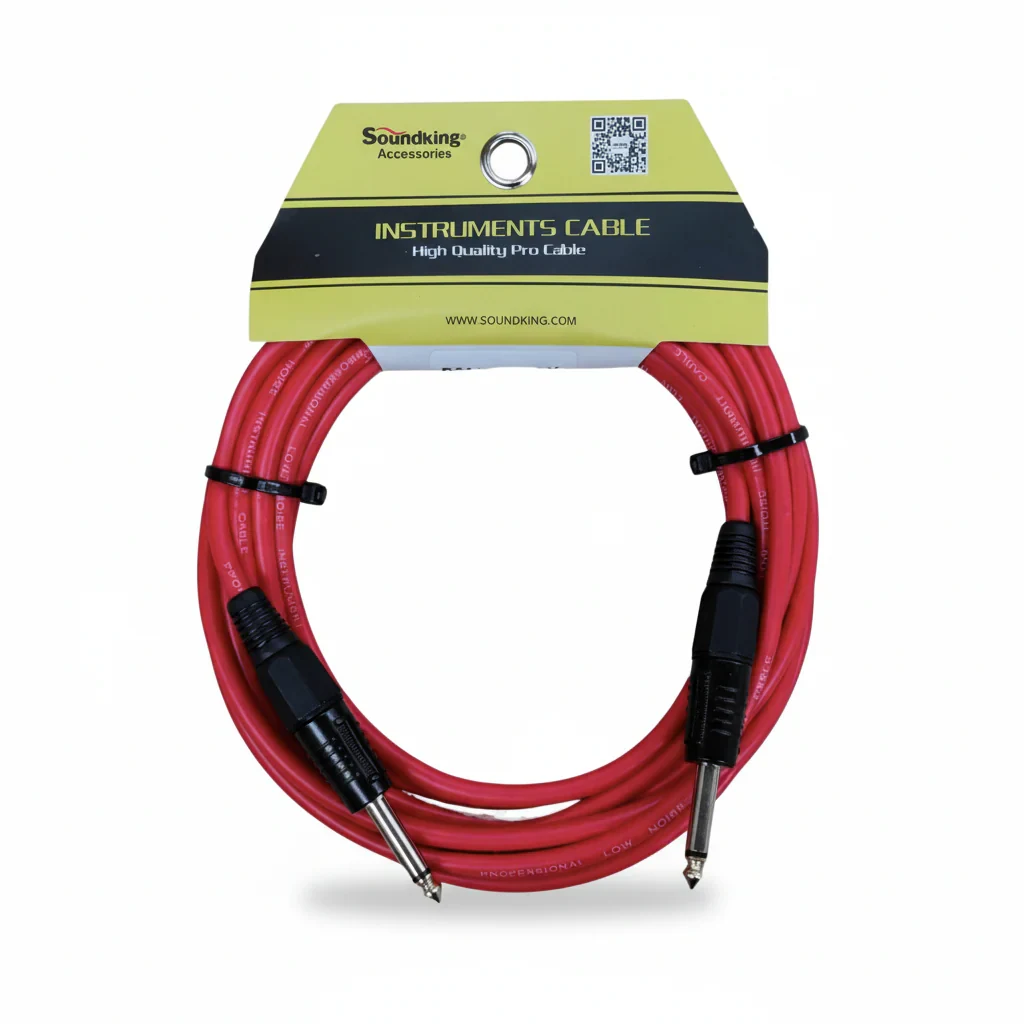 Cable para instrumento ultra flexible plug a plug 6.3 mm 4.6 m color rojo