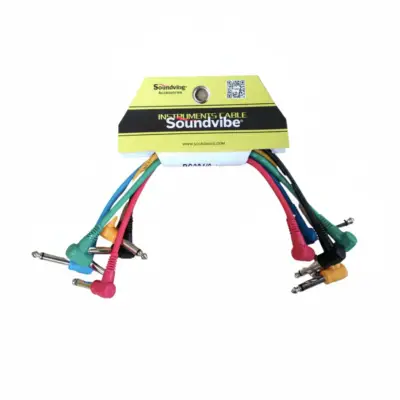 Soundking Juego de 5 Cables de Parche para Pedal de Efecto en Ángulo Recto 30 cm