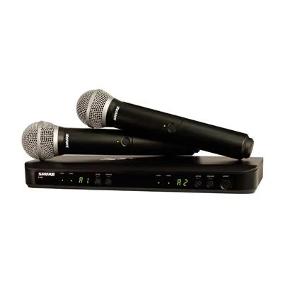 Sistema Inalámbrico Doble con Dos Micrófonos de Mano Shure BLX288/PG58