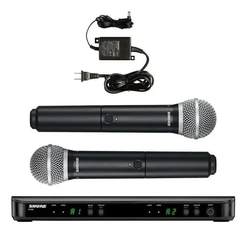 Sistema Inalámbrico Doble con Dos Micrófonos de Mano Shure BLX288/PG58 - Imagen 2