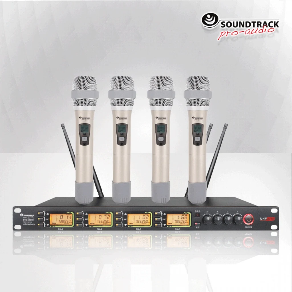 Sistema de micrófono inalámbrico UHF de cuatro canales