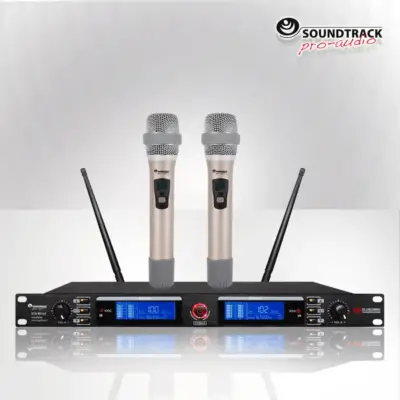 Sistema de micrófono inalámbrico UHF de dos canales y frecuencia variable