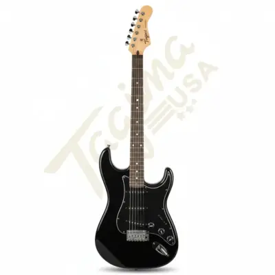 Tagima Guitarra Eléctrica Zurda Tipo ST Color Negro con Mica Negra Cuerpo Tilo Americano