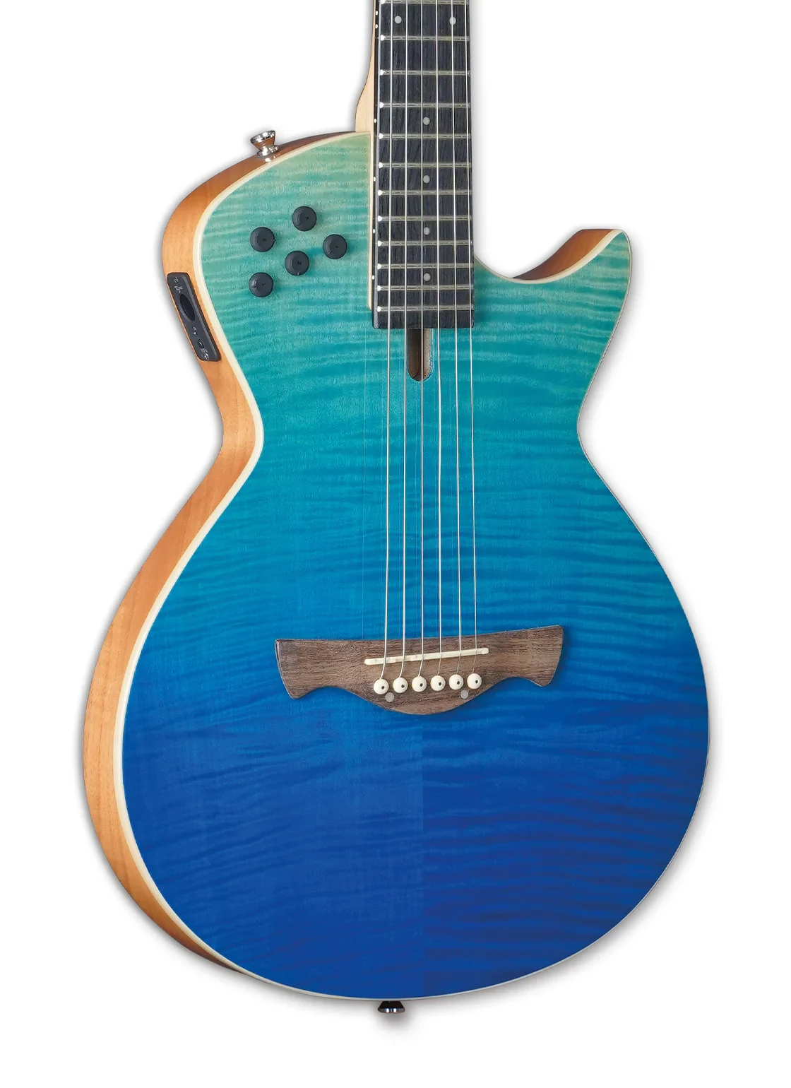Tagima Guitarra Electroacústica Modena Steel EQ Transparent Blue Fade - Imagen 2