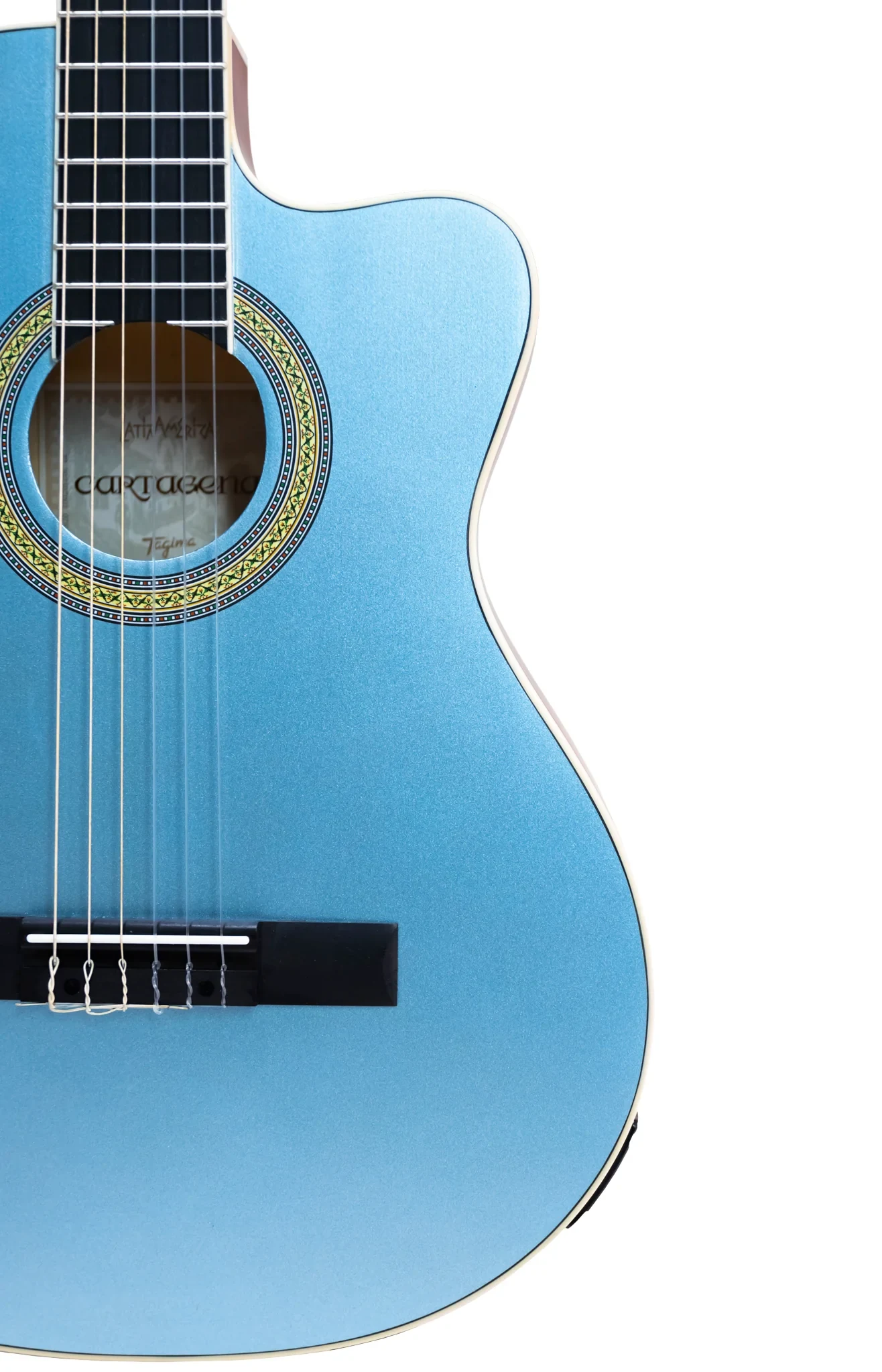 Guitarra Electroacústica Slim Serie LATAM Cartagena en Lake Placid Blue Satin - Imagen 4