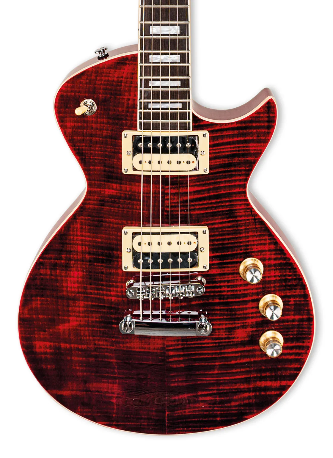Guitarra Eléctrica TAGIMA Mirach Flamed Transparent Amber - Imagen 4