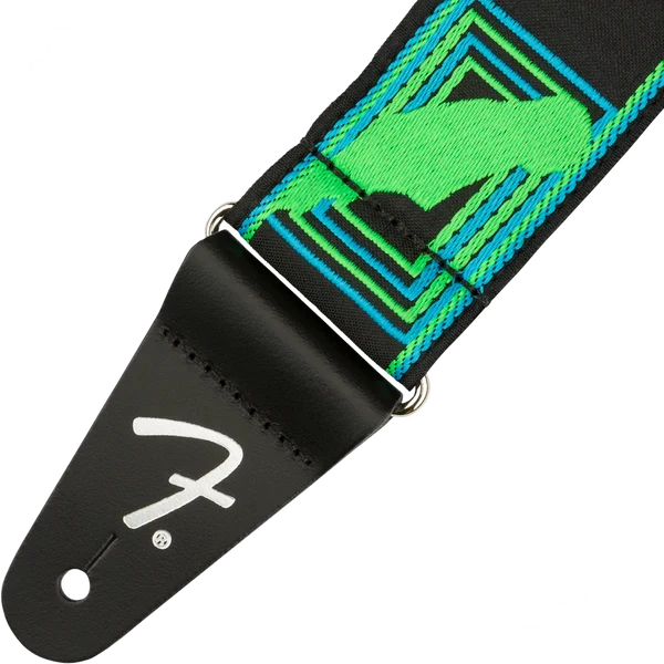 Correa Fender Neon Monogram Verde Azul - Imagen 2
