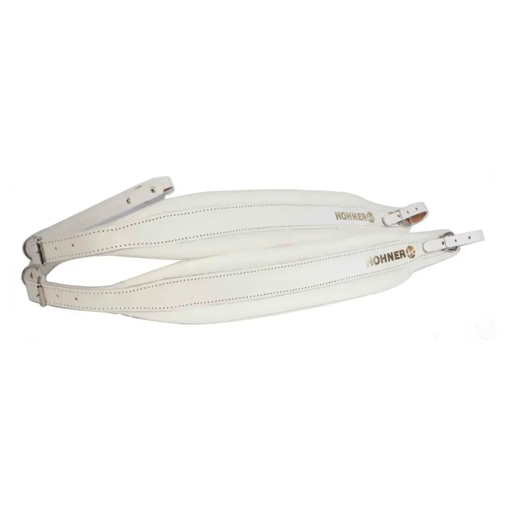 Correa Hohner HOT10-WH para acordeón de piel blanca
