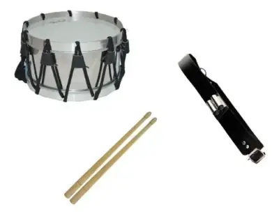 Tambor Junior Nacional 13" Banda de Guerra Aro de Aluminio