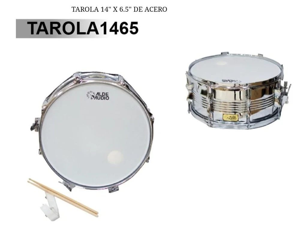 Tarola 14 x 6 1/2 de Acero con Lugs