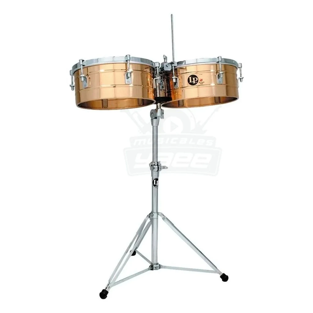 Timbales LP de 14 y 15 pulgadas con atril y cencerro