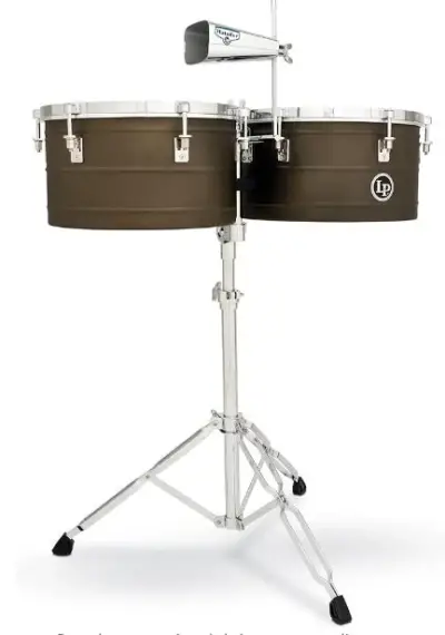 Timbales LP Matador 14" y 15" con Atril y Cencerro