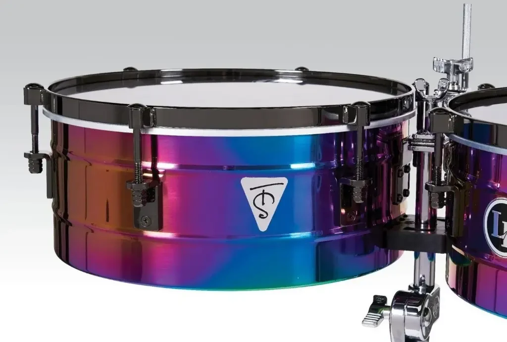 Timbales LP Tony Succar 14'' y 15'' con Atril, Cromado Tornasol - Imagen 2