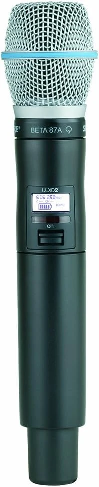 Transmisor de mano inalámbrico Shure ULXD2 con cápsula BETA 87A