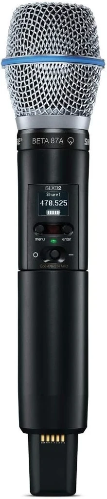 Transmisor Inalámbrico Digital Shure SLXD2 con Cápsula BETA 87A
